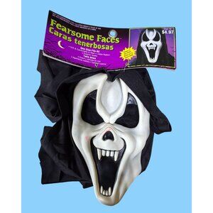 Vintage Fearsome Faces Scream Vampire Glows in Dark Mask NOS READ